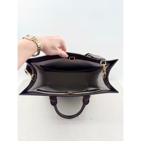 Gucci Ophidia Large Tote Bag Beige and Ebony GG Supreme Canvas with Leather Trim - Picture 10 of 16